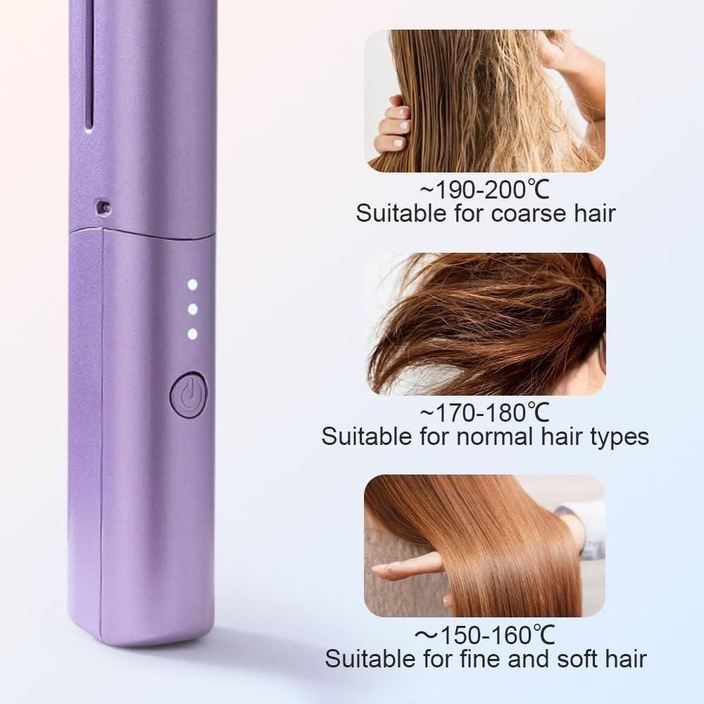 Portable Cordless Hair Straightener Comb – 2-Minute Instant Smooth Hair